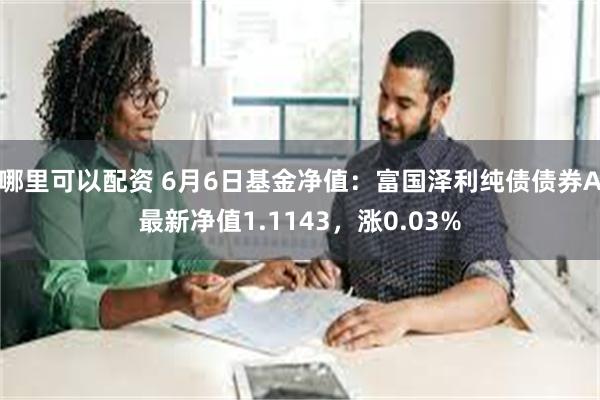 哪里可以配资 6月6日基金净值：富国泽利纯债债券A最新净值1.1143，涨0.03%