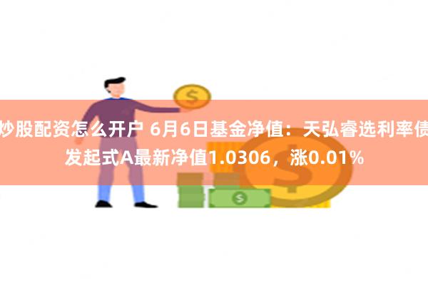 炒股配资怎么开户 6月6日基金净值：天弘睿选利率债发起式A最新净值1.0306，涨0.01%