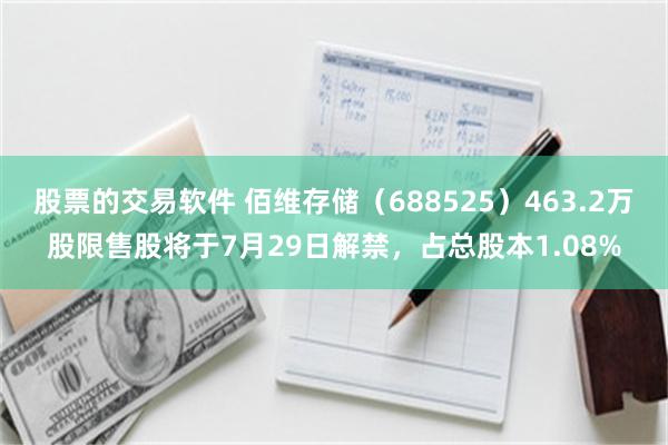 股票的交易软件 佰维存储（688525）463.2万股限售股将于7月29日解禁，占总股本1.08%