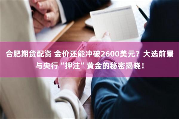 合肥期货配资 金价还能冲破2600美元？大选前景与央行“押注