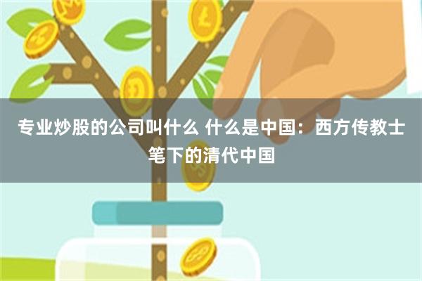 专业炒股的公司叫什么 什么是中国：西方传教士笔下的清代中国