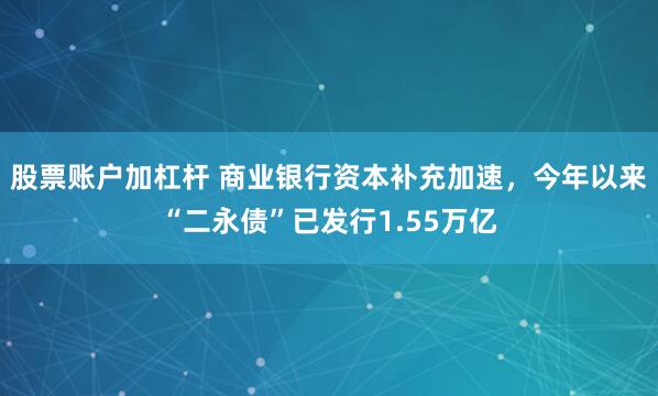 股票账户加杠杆 商业银行资本补充加速，今年以来“二永债”已发行1.55万亿