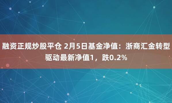 融资正规炒股平仓 2月5日基金净值：浙商汇金转型驱动最新净值1，跌0.2%