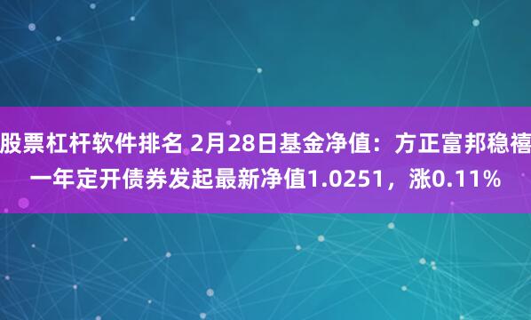 股票杠杆软件排名 2月28日基金净值：方正富邦稳禧一年定开债券发起最新净值1.0251，涨0.11%