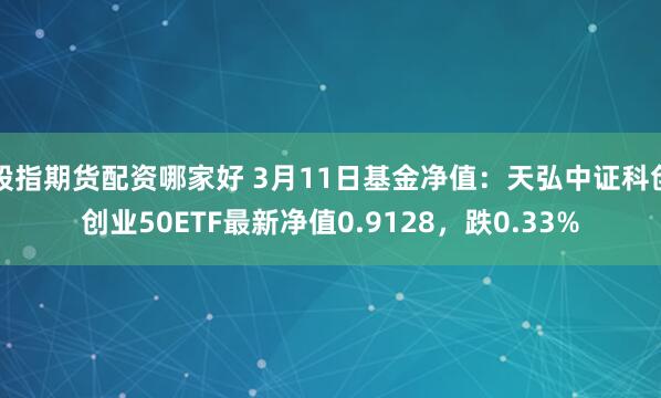 股指期货配资哪家好 3月11日基金净值：天弘中证科创创业50ETF最新净值0.9128，跌0.33%